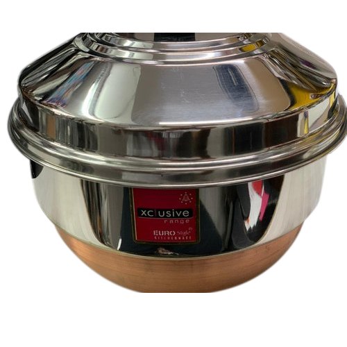 Round Copper Bottom Multi Kadai with Idly and Dhokla Maker