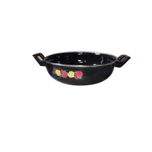 Iron Ceramic Frit 3.25 L Hard Coated Non Stick Deep Kadhai, Size: 28 Cm