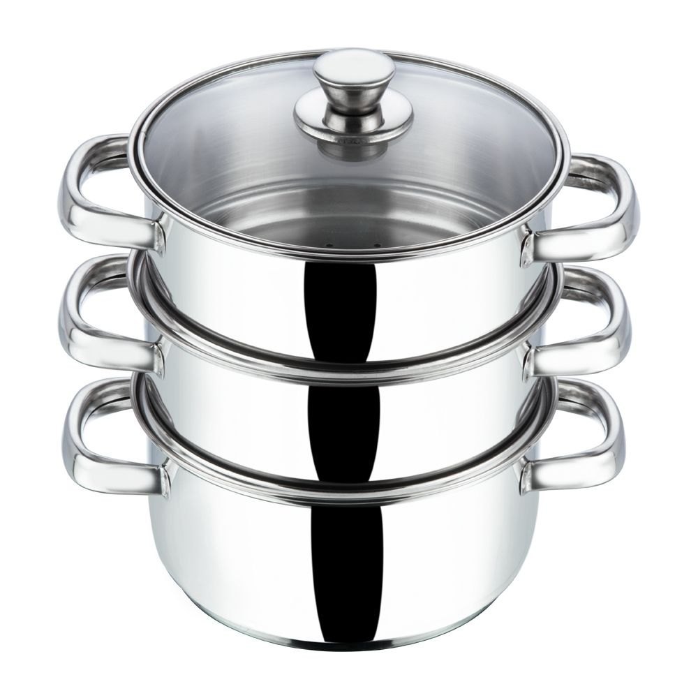 Round Vinod 20 cm Stainless Steel 3 Tier Steamer