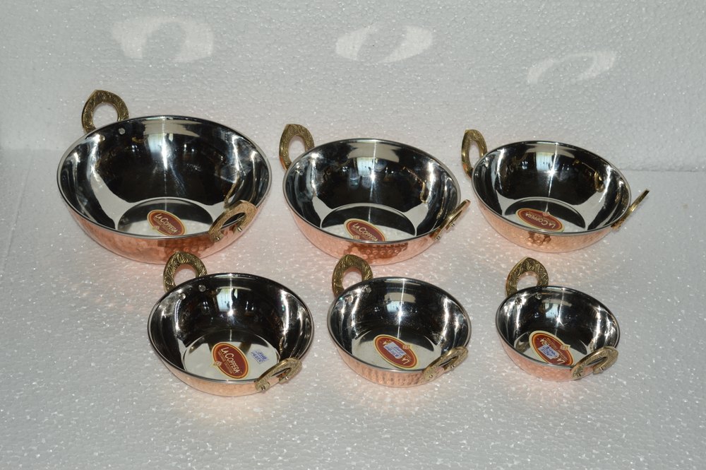 SNG Plain Shrinath Art Gallery Copper Kadhai For Home, Packaging Type: Box