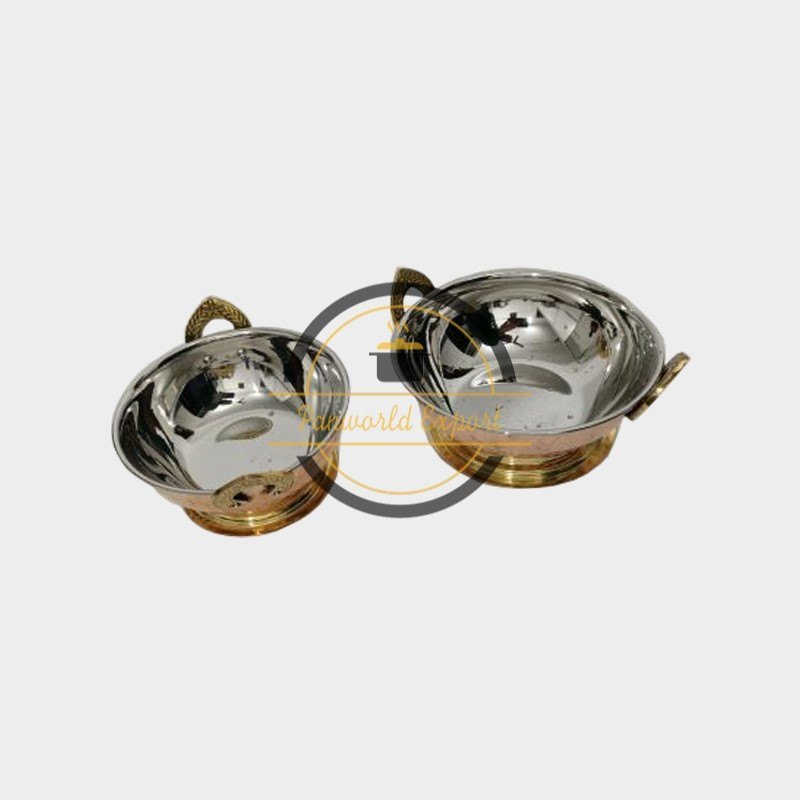 Round Metal Copper Serving Kadai, For Restaurant, Capacity: 700 ml