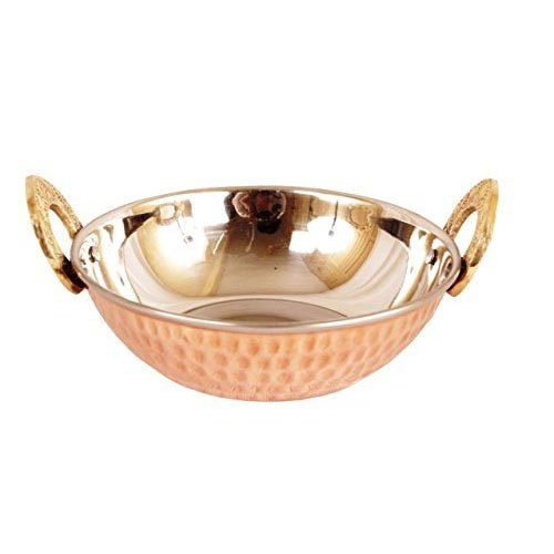 Hammered Copper SS Kadai, Size: Dia 5.5 Inches - 8 Inches, Capacity: 200 Ml - 700 Ml
