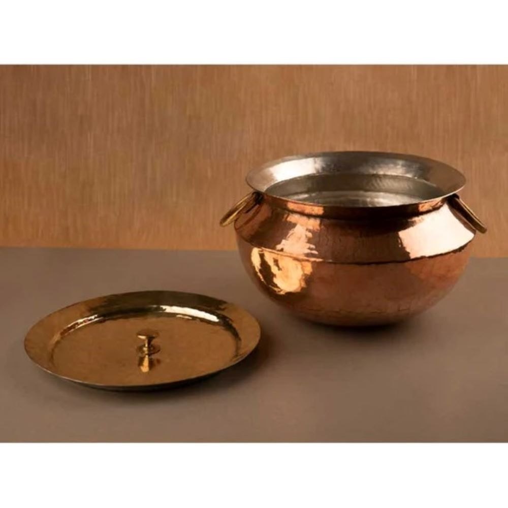 Golden Copper Sipri / Copper Planter, Size: 8.5x8.5x6 Inches