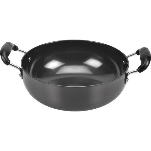Black Hard-Anodized Aluminium Kadhai 16 for Home
