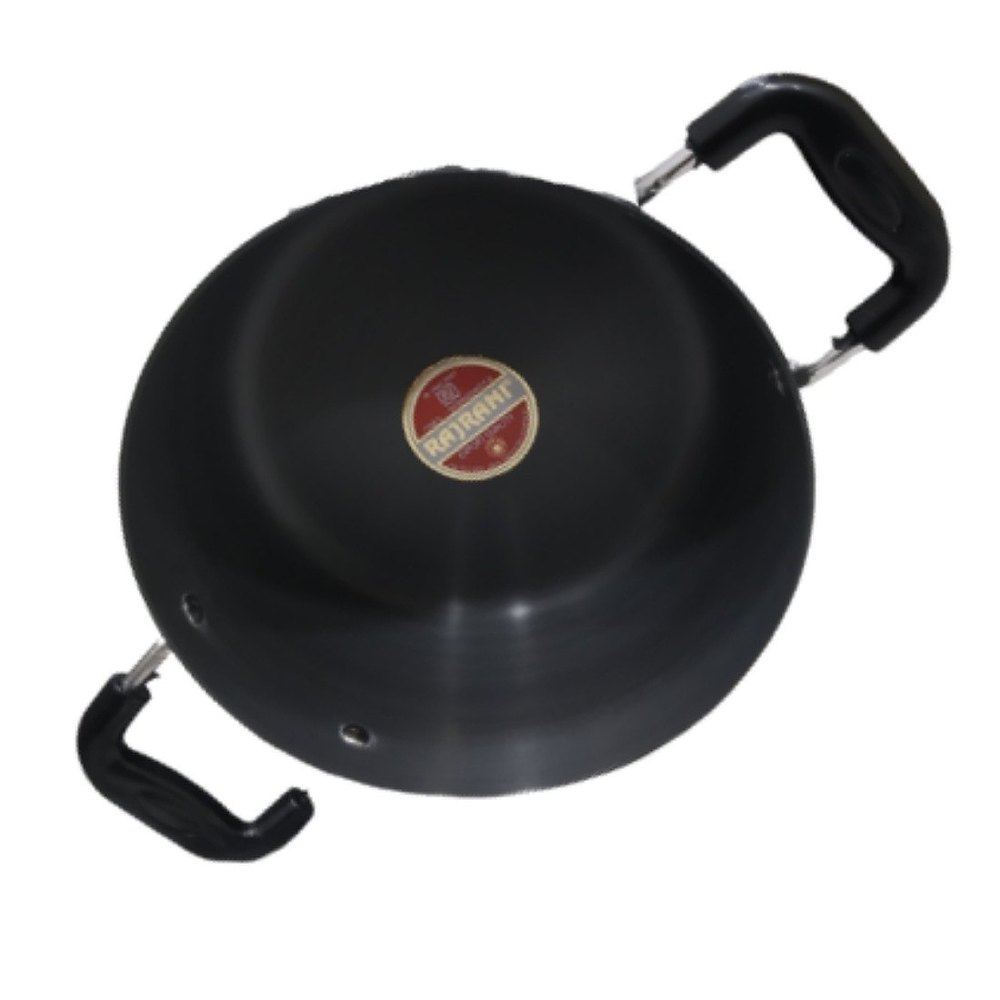 rajrani Aluminium Hard Anodized Kadhai / hard anodized kadhai with lid, Capacity: 1 Ltr To 5ltr, Size: 1 To 6