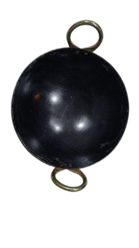 Mild Steel MS Black Kadai With Golden Kadi, For Kitchen