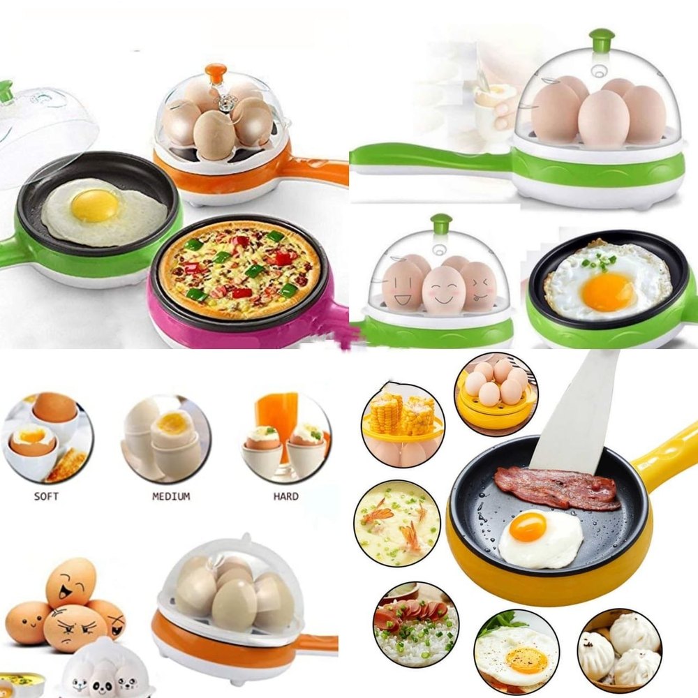 Electric Egg Boiler And Steamer Cum Omelette Frying Pan(Assorted) (Color May Vary)
