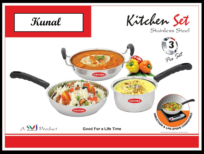 Mirror Finish Stainless Steel Cookware Set for Home