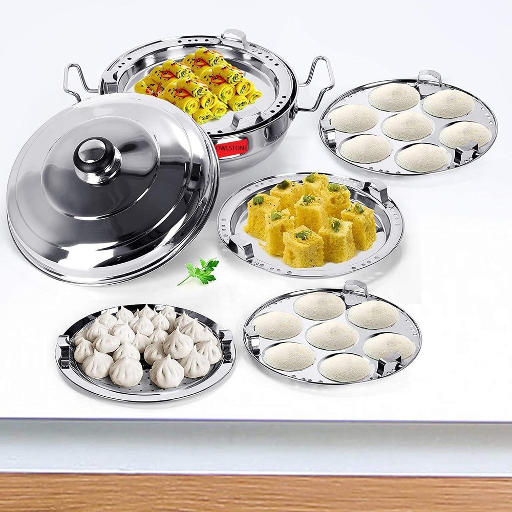Silver Stainless Steel induction bottam Multi Kadai
