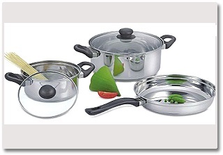 Stallion Aluminium Glass Lid Cookware 3pc Set, For Home