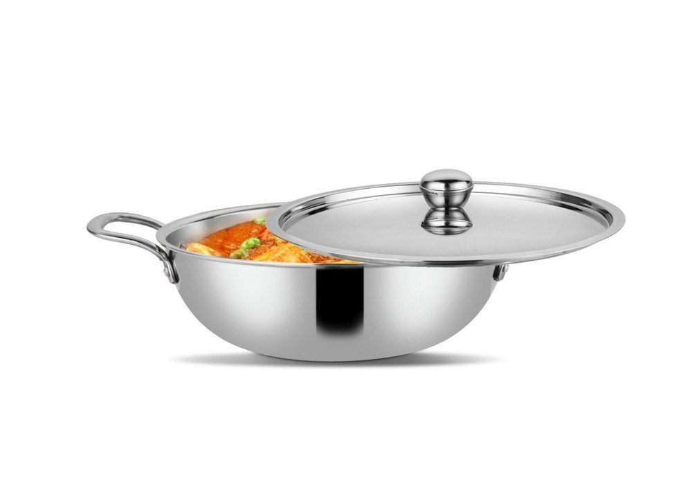 HOMEPRIVILEZ TRI-PLY Stainless Steel Kadhai with AISI 304 Steel - 24cm , 26c, 28cm ...