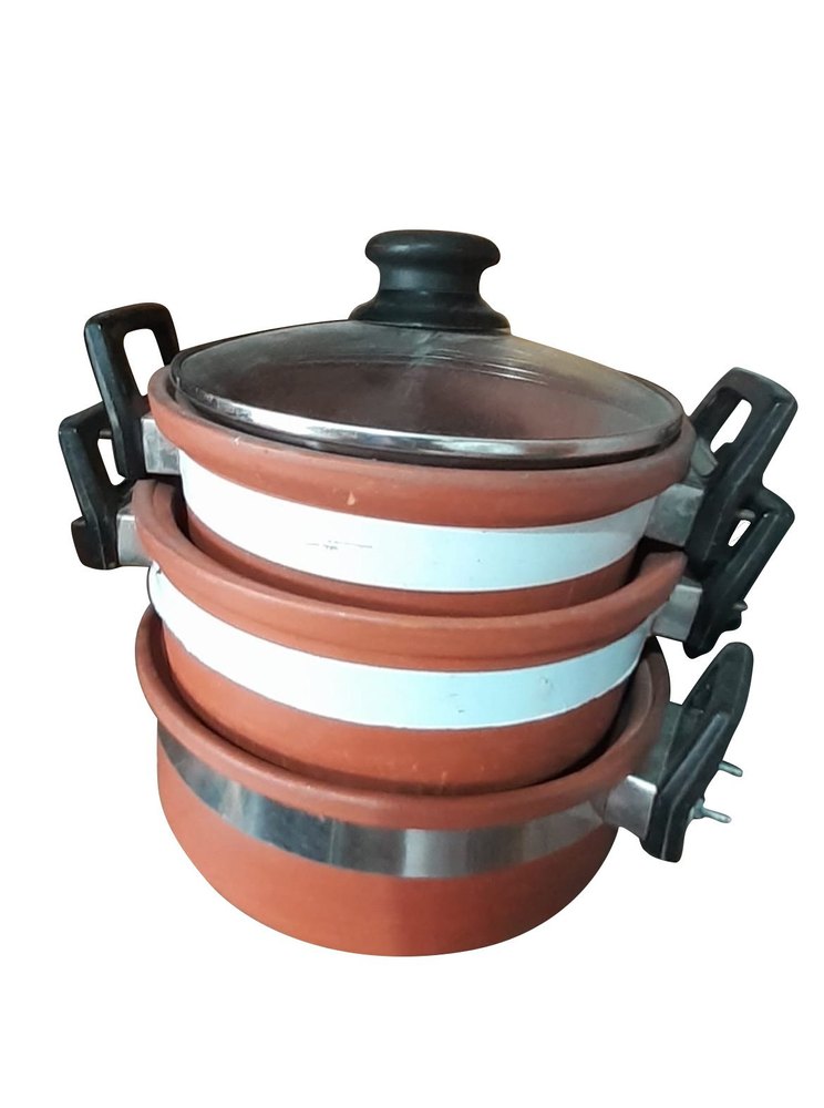 3 Powder Coated Terracotta Handi Set, For Home, Commercial
