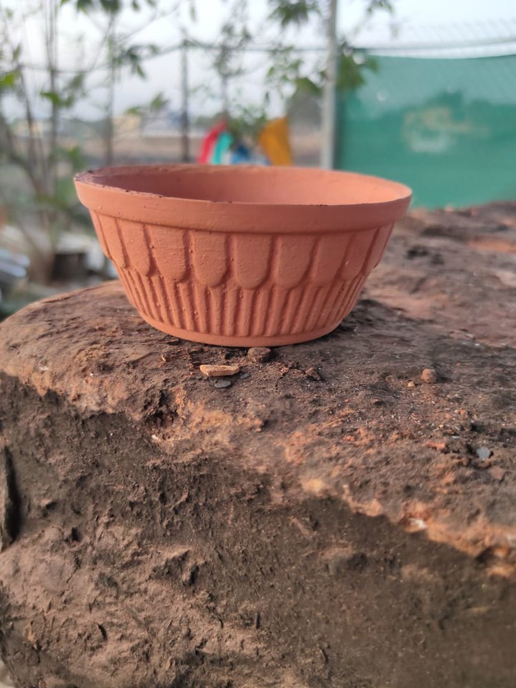 Red Clay Kulhad Pizza Bowl 200ml Terracotta Mitti Katori, Set Contains: 1, Size: 10cm