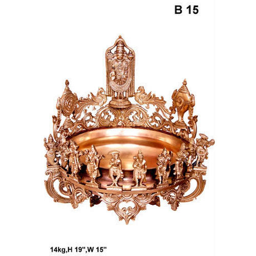 1 Polished Bronze Balaji Uruli, For Decoration, Size: Medium