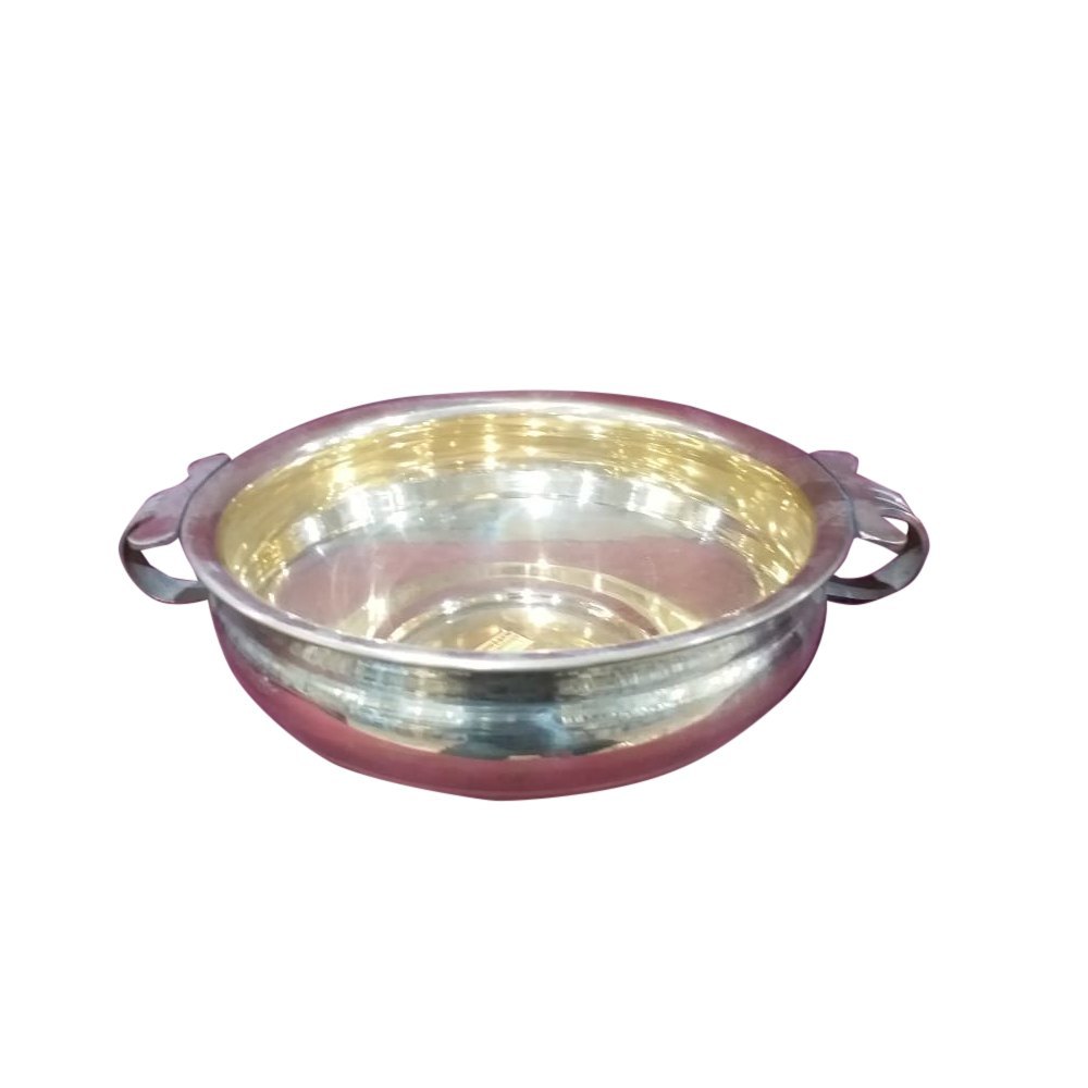 Polished Silver Aluminium Bronze Poo Uruli, For Home