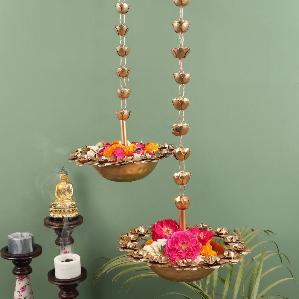 Amaya Decors 2 Hanging Uruli, For Home, Size: 24x9x9 Inch