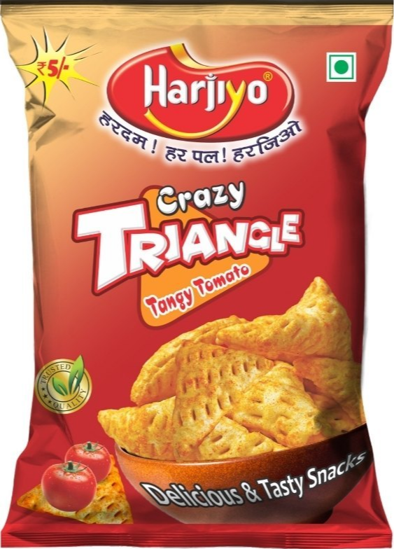 Tringles Tangy Tomato Triangle Fryums, Crispy, Packaging Size: 20 Gm