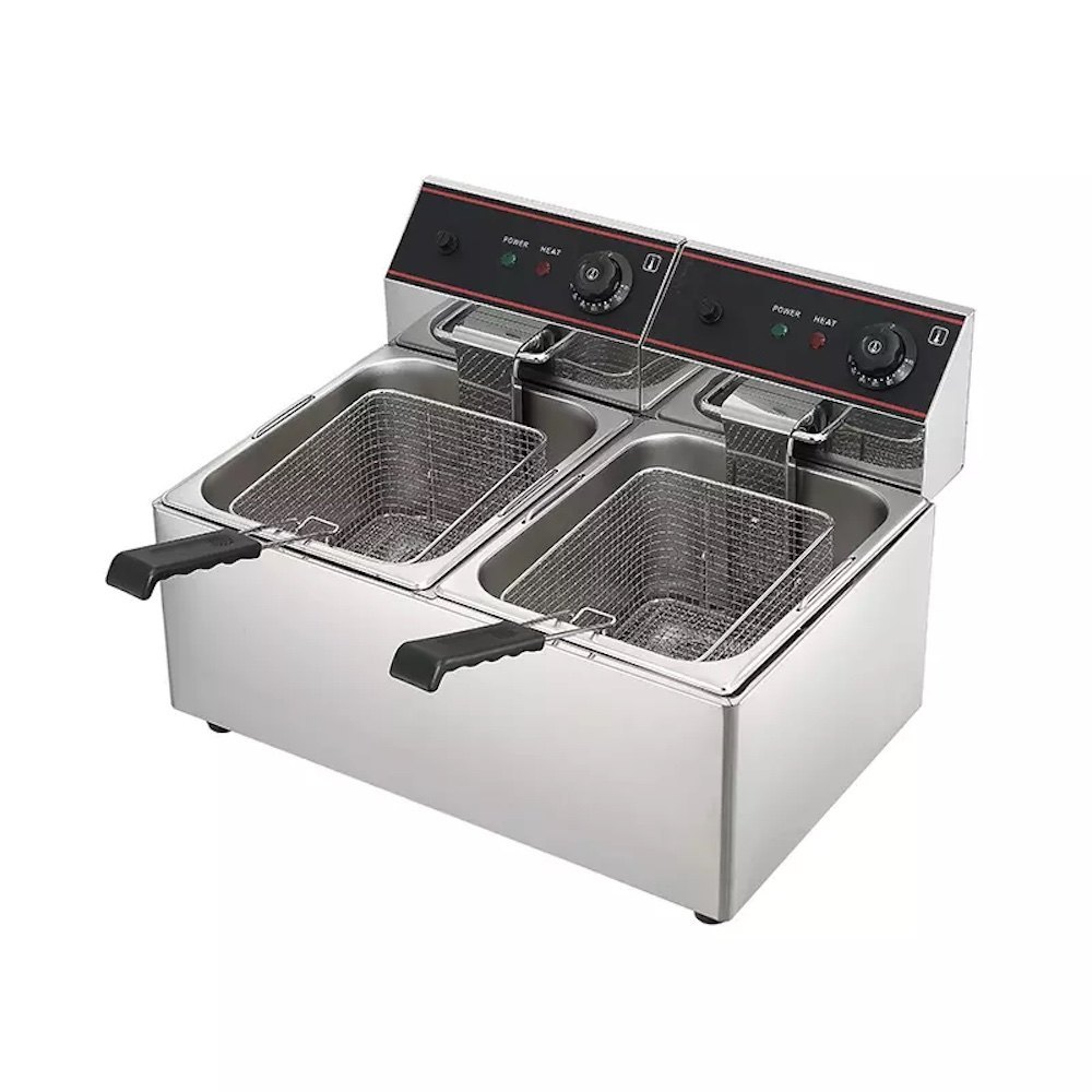 Indulge Double Tank Table Top Electric Fryer, For Restaurant, Size: 592x410x340mm