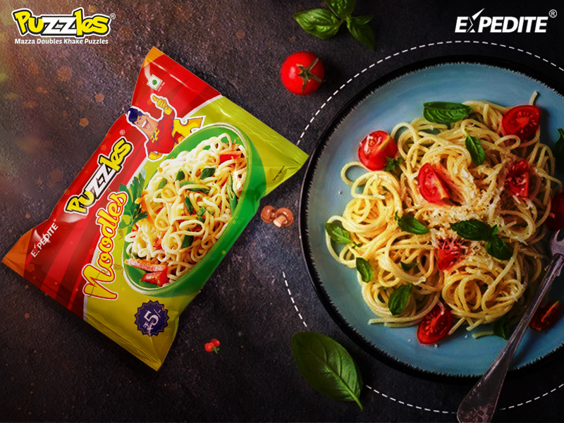 Puzzles Magic Masala Noodles Fryum Snacks, 30 Grams