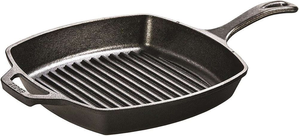 Multicolor Cast Iron Grill Pan With Assist Handle, 10.5 Inch, Black, For Home