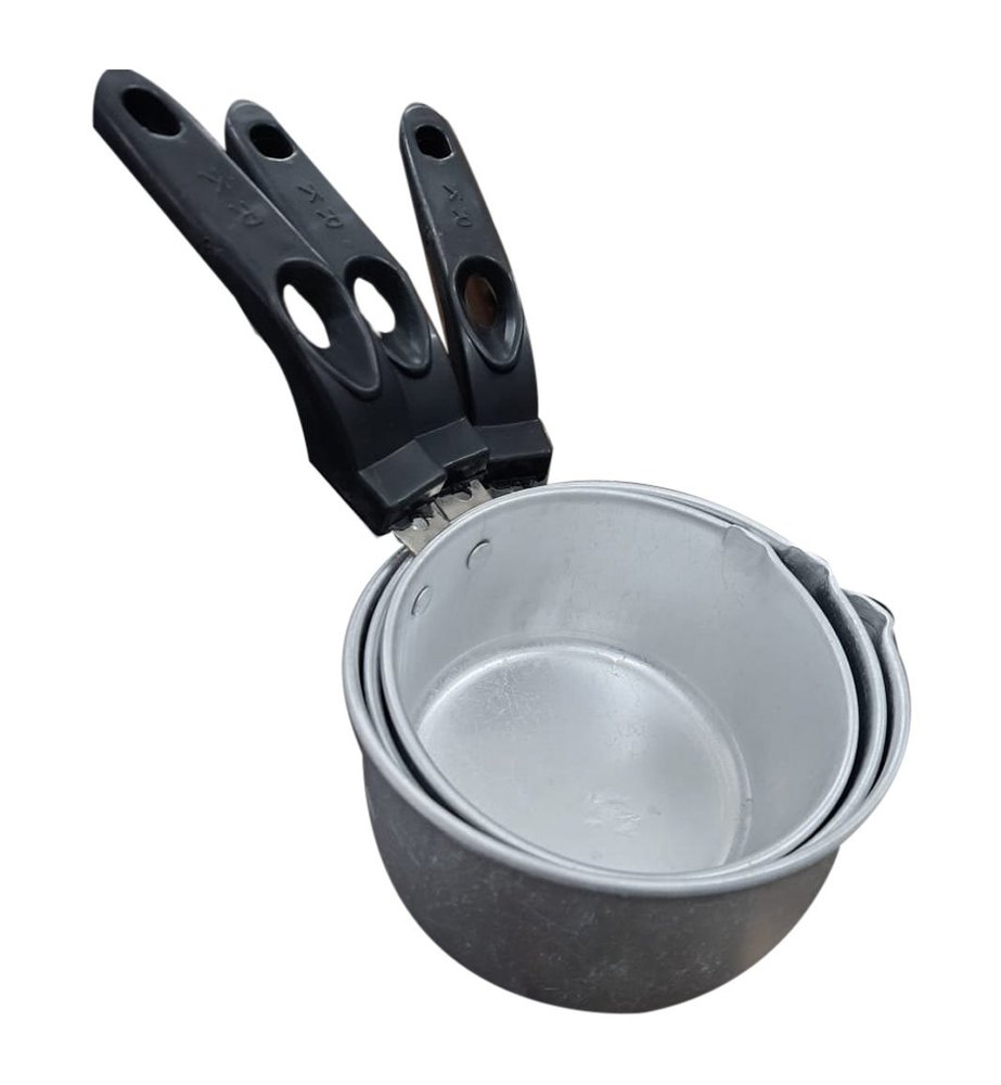 Silver Aluminium Saucepan Set, For Home, Round