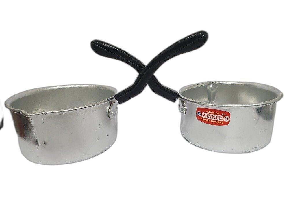 Winner Silver Aluminium Anodized Saucepan Set, For Kitchen, Capacity: 2Ltr