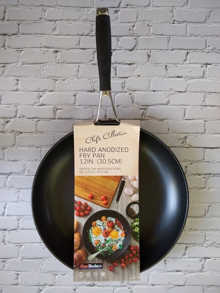 Stainless Steel Black 12 inch Crofton Quan Tanium Frypan, For Kitchen, Round