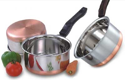 White Copper Bottom Saucepan, For Home