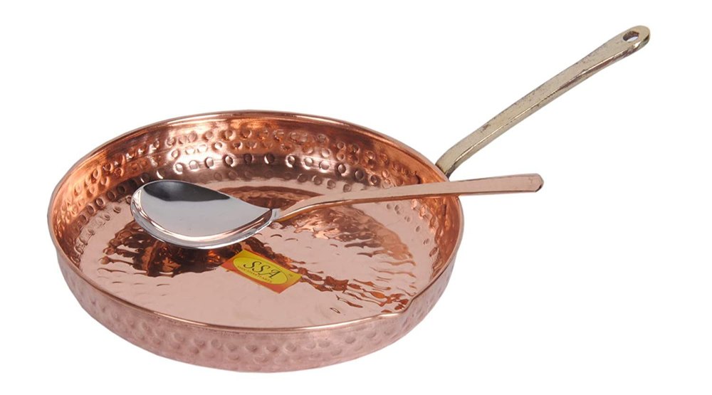 Pure Copper Sauce Pan Tadka Pan / 350 ML Each / With Serving Spoon Indian Home Food Homeware.