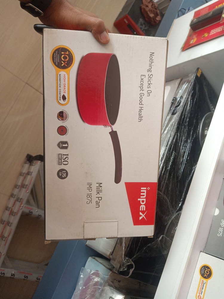Black Red Nonstick Impex milk pan 1.75ltr, Capacity: 30, 34x19.5x12