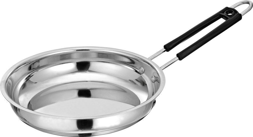 Silver SS Fry Pan Induction Base
