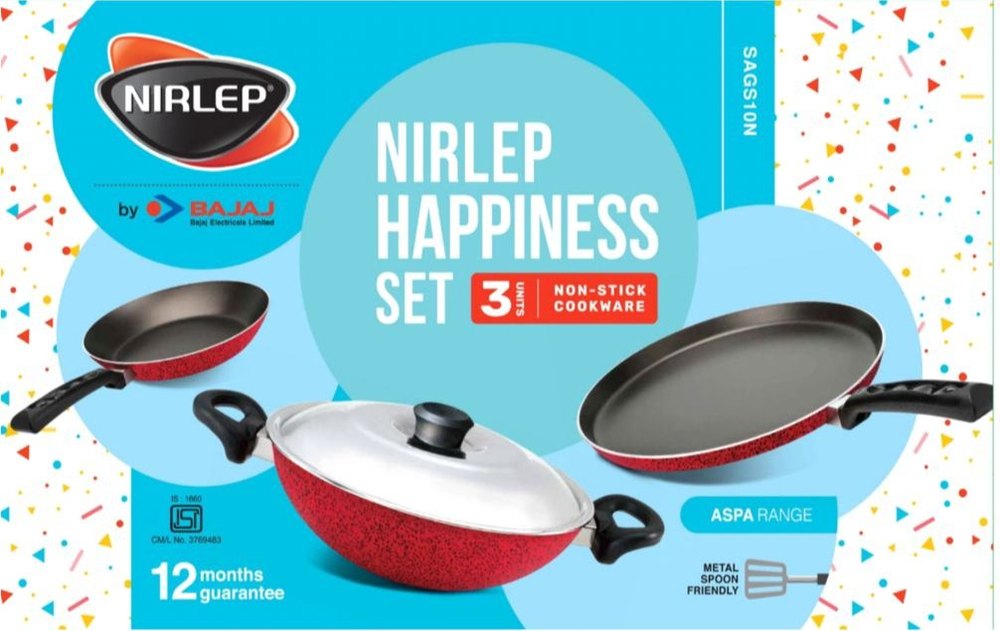 Nirlep Aluminium Bajaj 2 Min. Fry Pan Set: Fry Pan 14cm & 16cm, For Kitchen