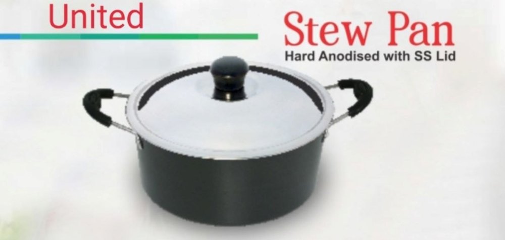 UNITED STEW PAN HARD ANODISED WITH SS LID