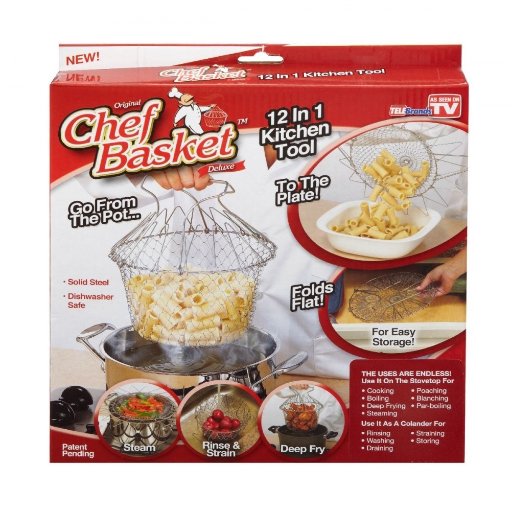 Stainless Steel Silver Chef Kitchen Basket, For Home, Circular