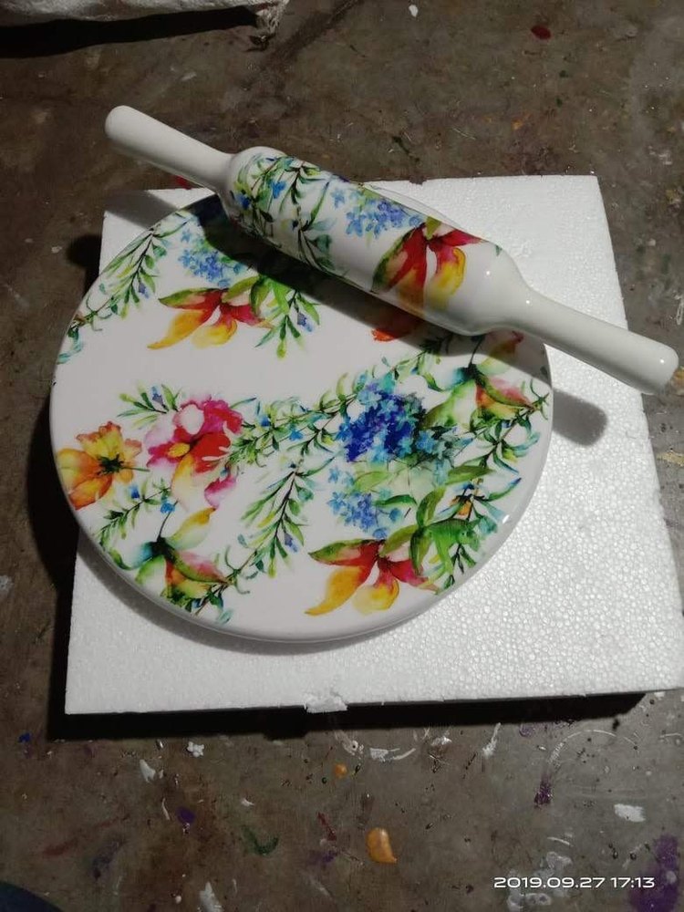 White Wooden Marble Chakla Belan