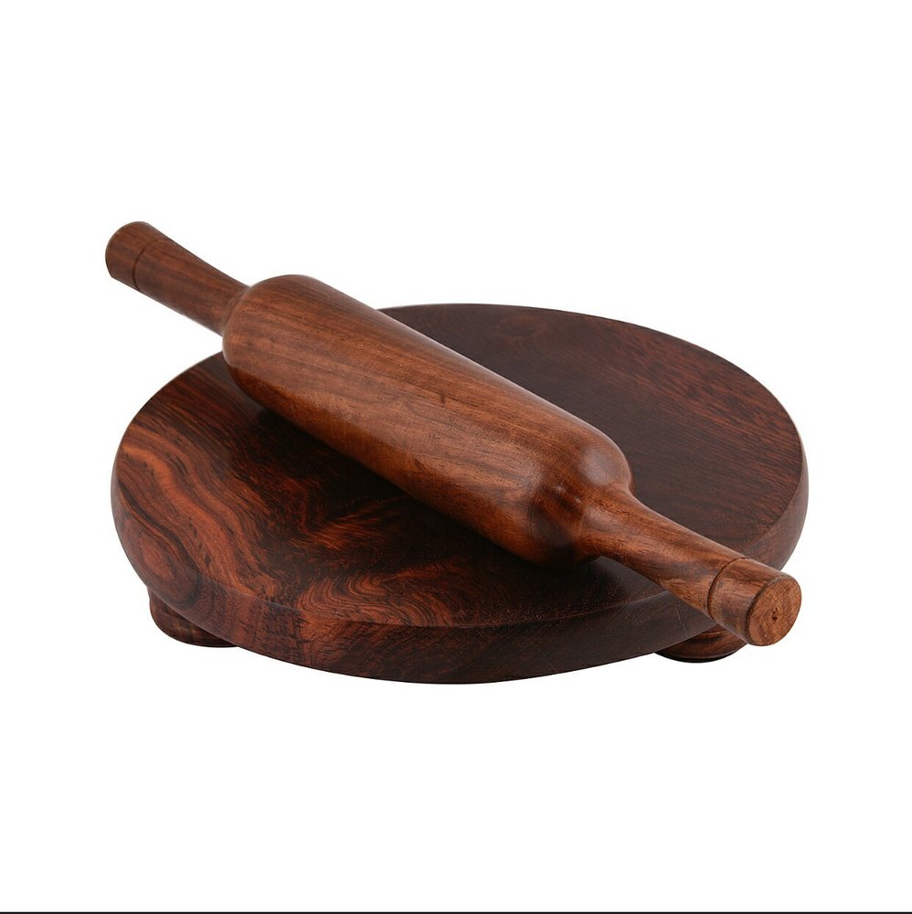 Brown Wooden Sheesam Wood Chakla Belan Set, For Kitchen
