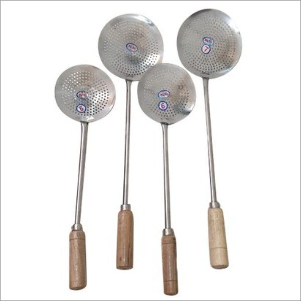 Silver Steel Jhara Poni, For Kitchen, Size: 11 Inch
