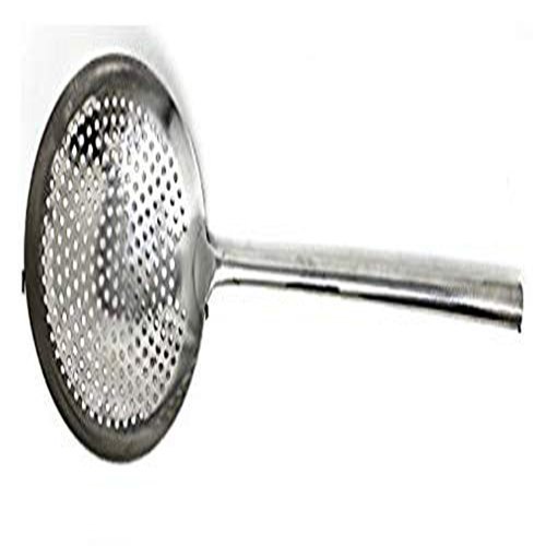 Silver Stainless Steel Frying Boondi Jhara With Long Handle