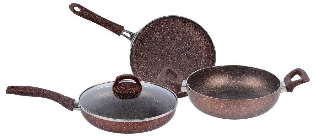Aluminium Aluminum Non Stick Cookware Set, For Home, Size: 24, 25.5 CM