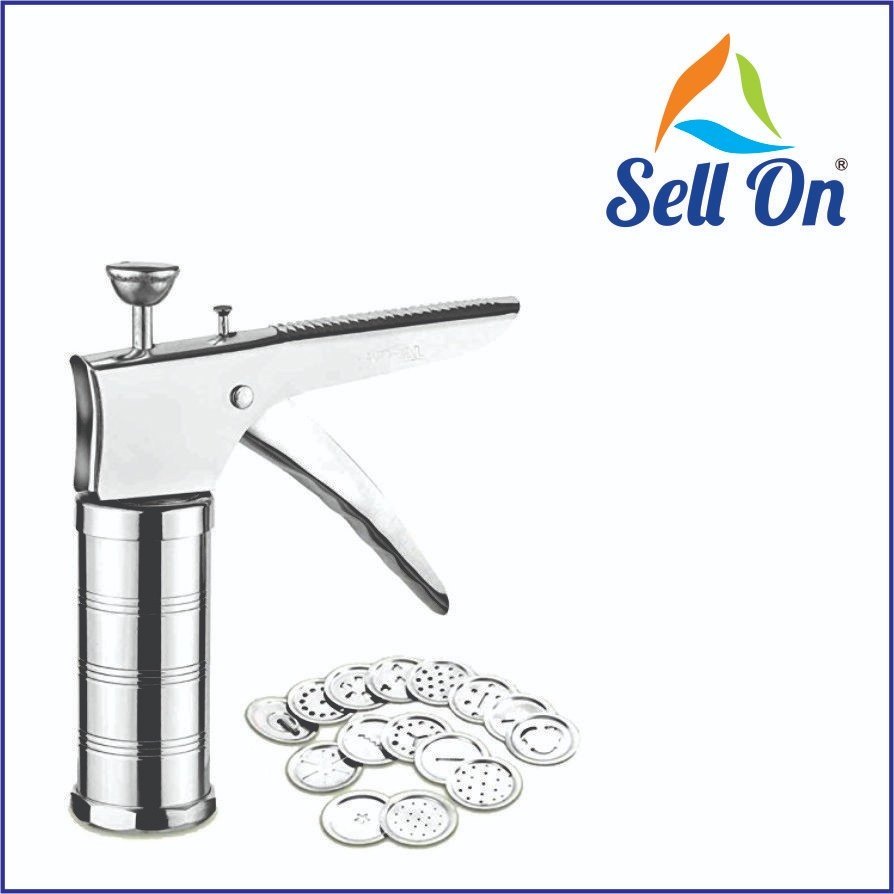 Silver 15 in 1 Stainless Steel Kitchen Press, Size: 7 Inch