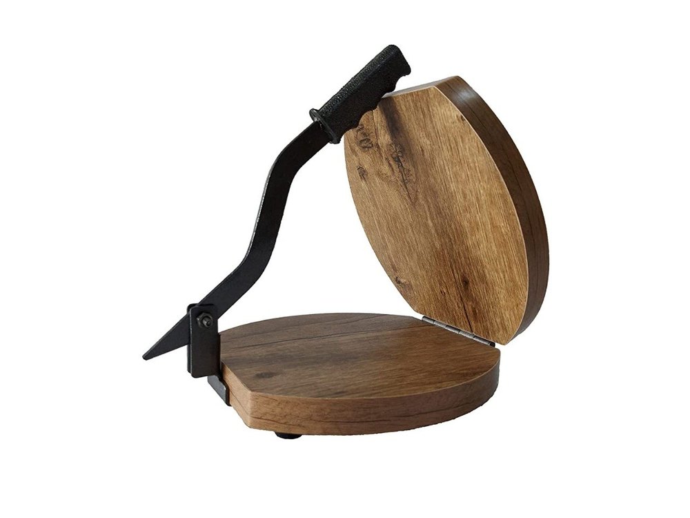 Wooden heavy quality puri press machine with iron handle for papad, chapati, khakhra, roti maker