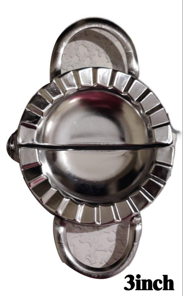 Silver 3 Inch Stainless Steel Gujiya Mould