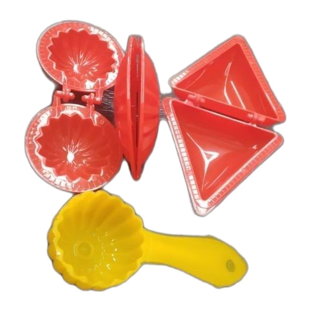 Plastic Red Gujiya Mould Set, Size: 10x2x4 cm