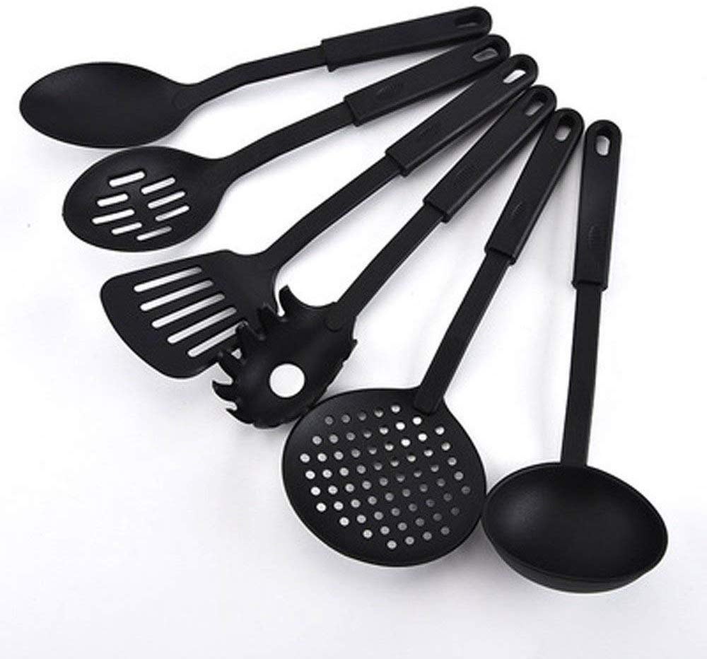 Assorted Plastic 6 Pcs Spoon Spatula, Size: Standard