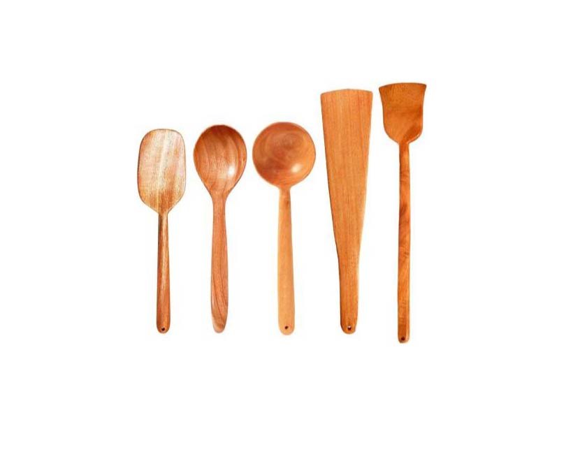 Tora Wooden Neem Wood Spatula, For Kitchen, Size: 37 X 01 X 06.5