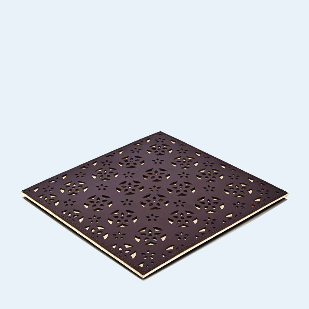 Decwizard Patterned Duron Dining Trivate in Brown, Shape: Square, Size: 8.2