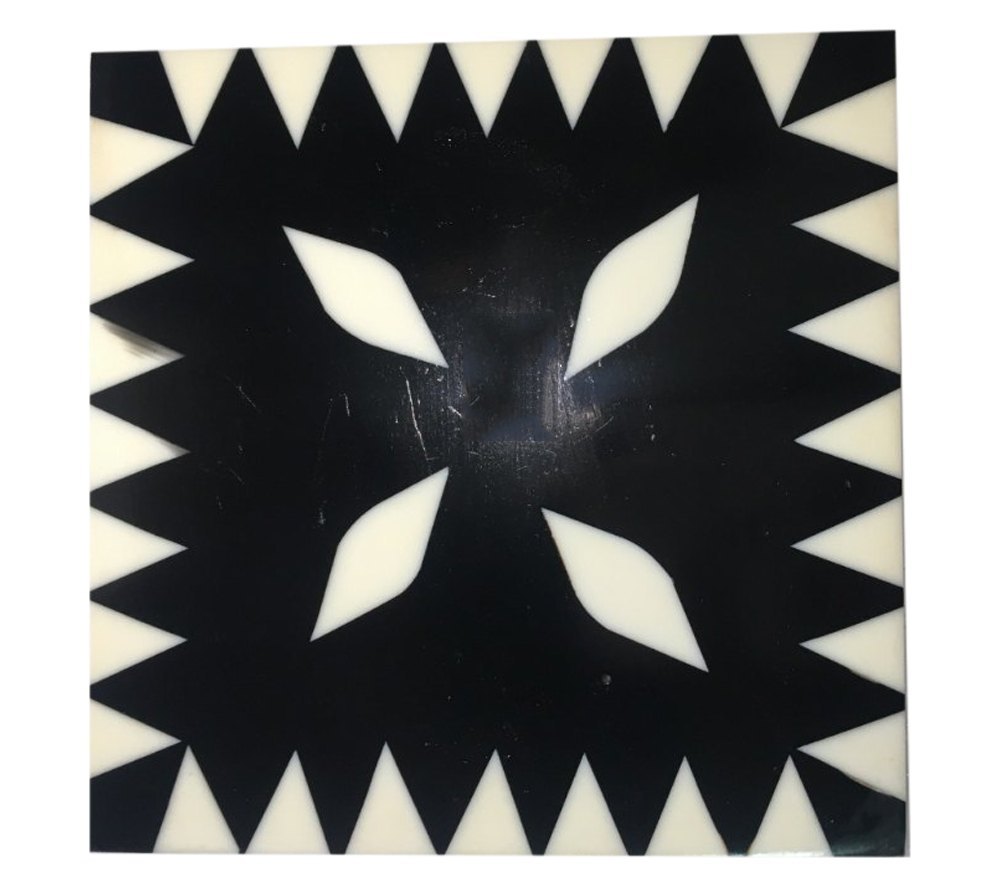 White And Black Handmade Resin Trivets, For Kitchen