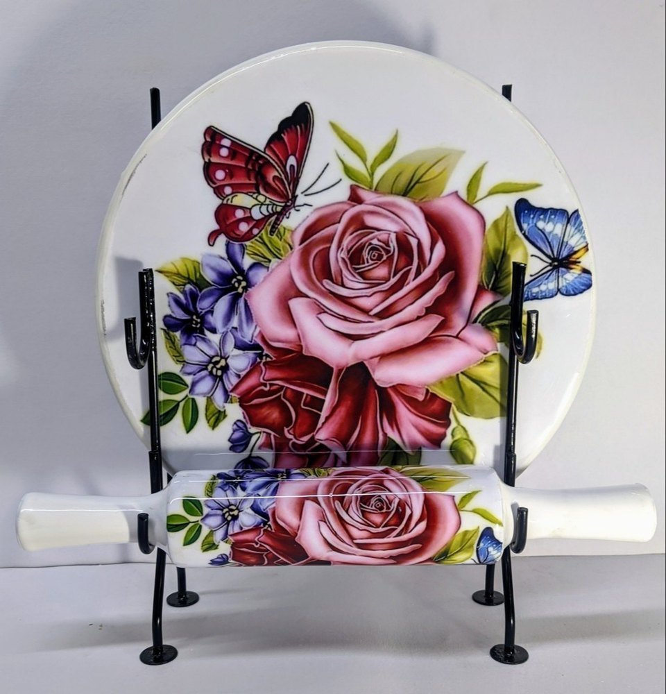 White Flower Print Chakla Belan