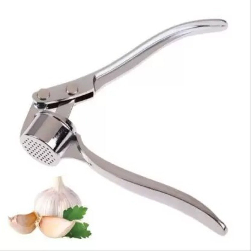 Silver Stainless Steel Garlic Press Crusher, Size: 15 cm