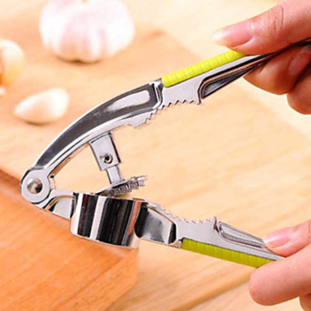 Multicolor Manual NEW STEEL GARLIC PRESS WITH YELLOW HANDLE